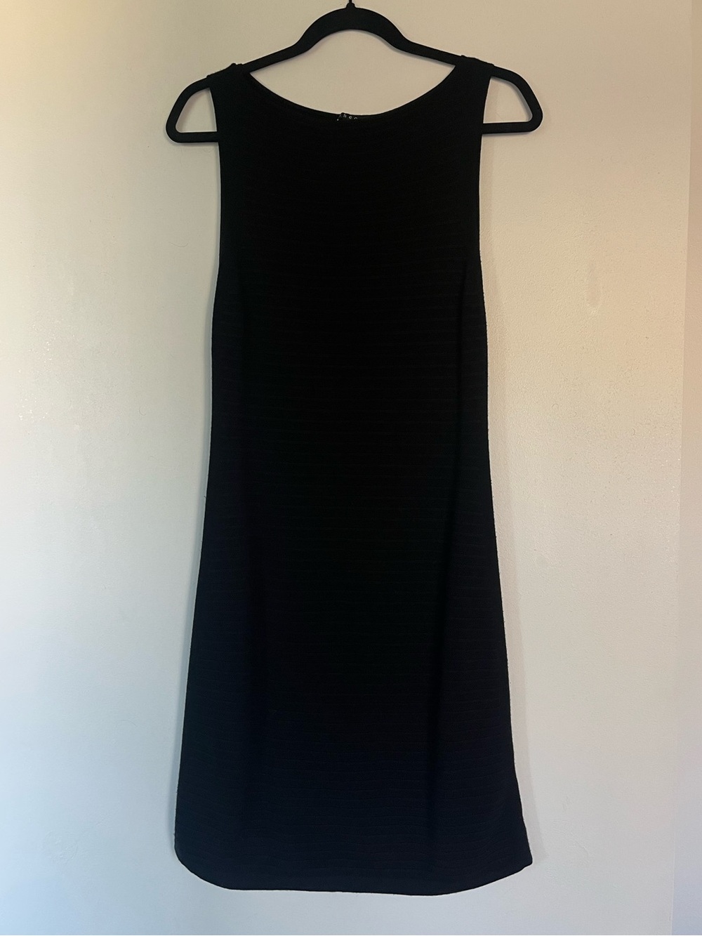 Knit Sleeveless Black Shift Dress